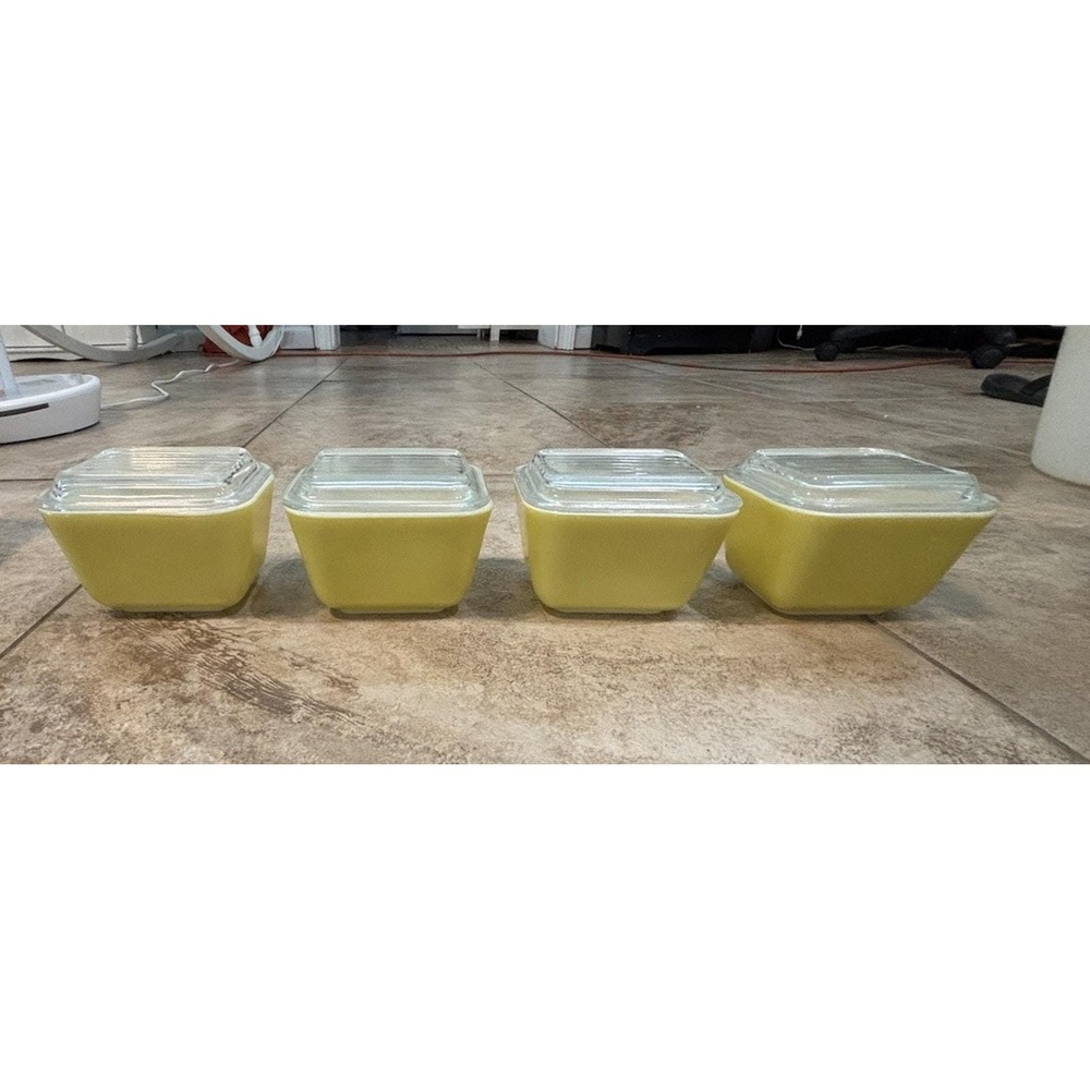 Vintage Pyrex Verde Refrigerator Dish Set – Avocado Green Milk Glass MCM Kitchen